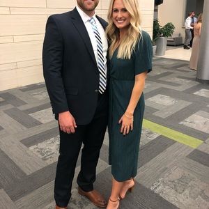 Dark green midi dress